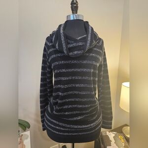 EUC Lou&Grey Striped Black and White Women's Cowl Neck Sweater, XS